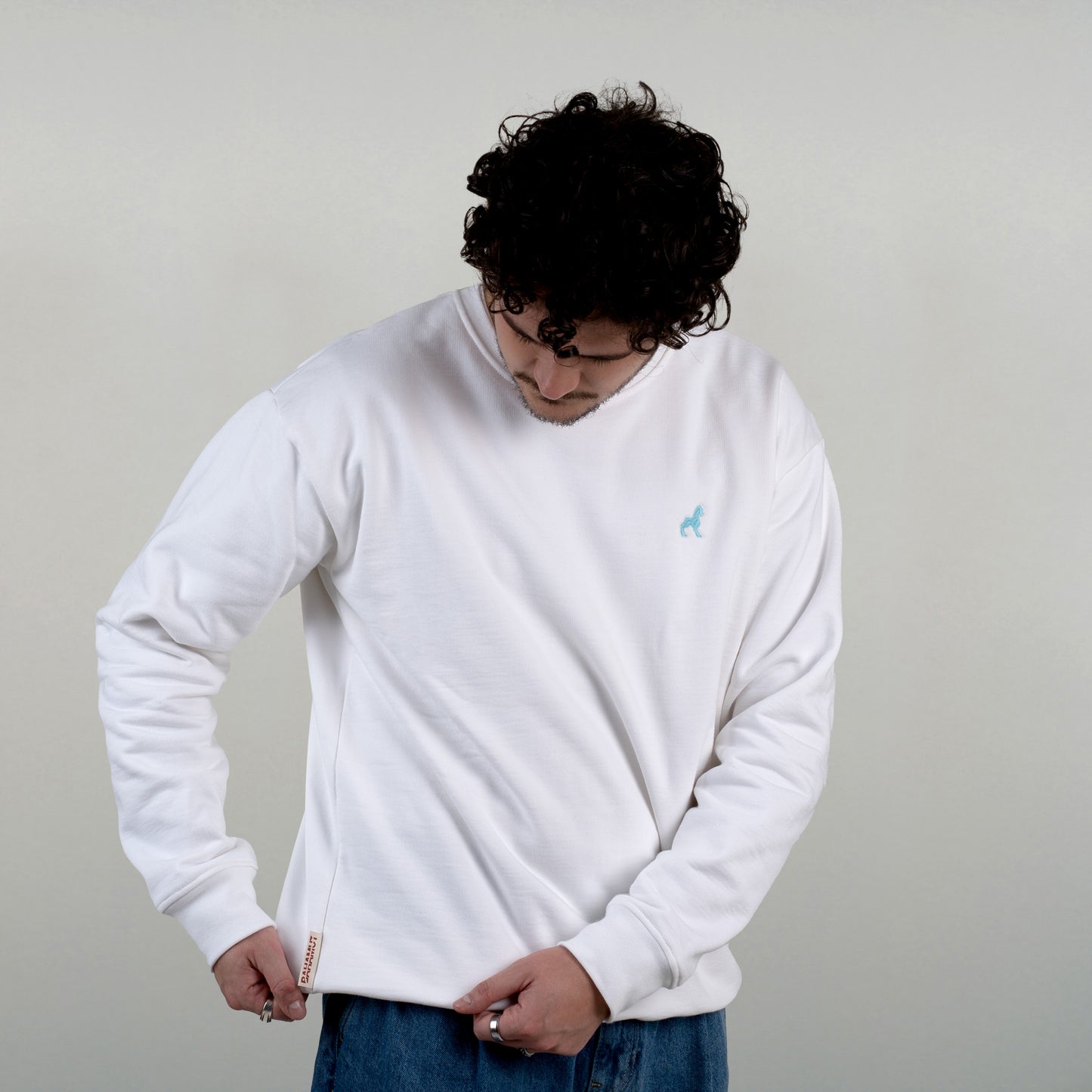 Le sweat Bahamut est vu de face porté par un model masculin.