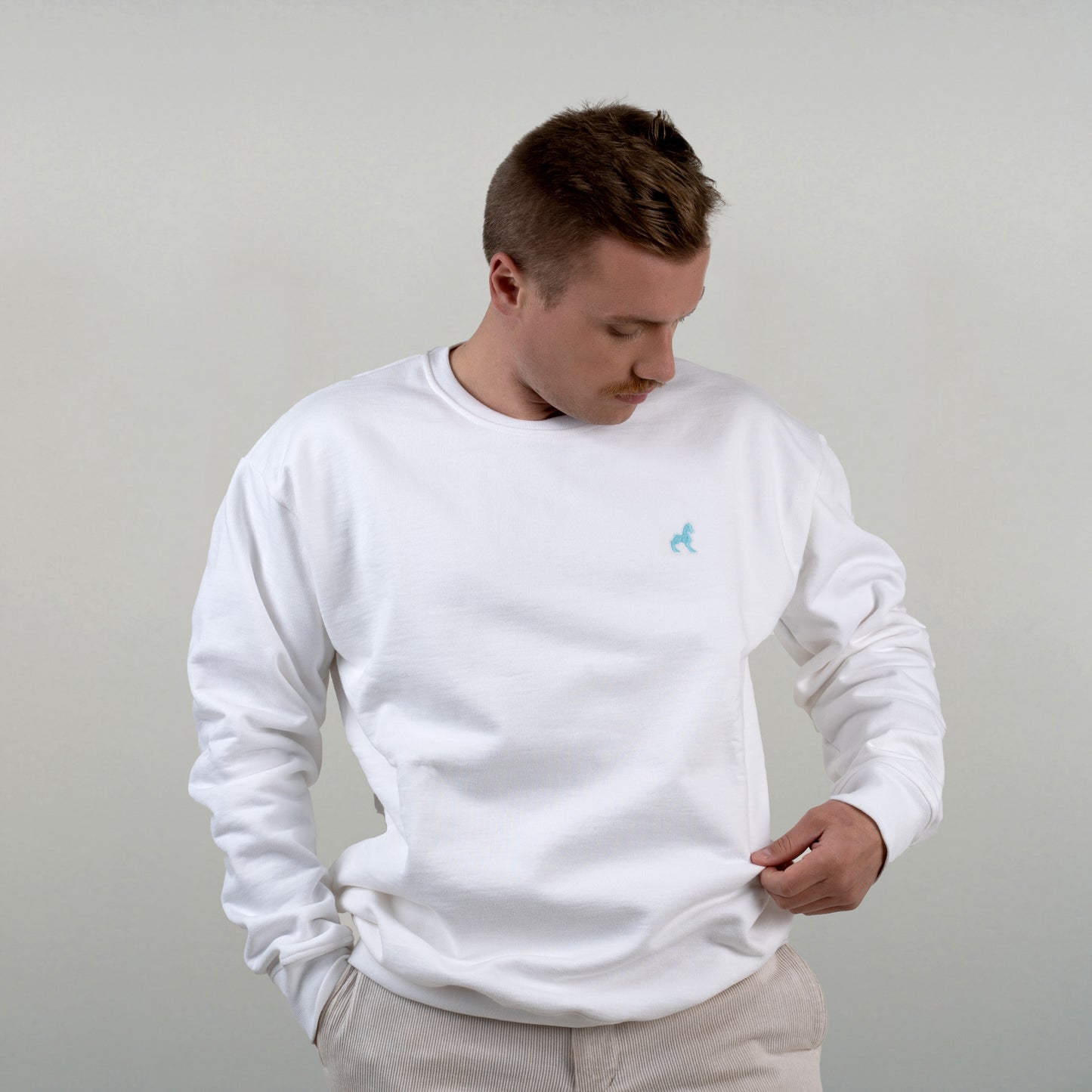 Le sweat Bahamut est vu de face porté par un model masculin.