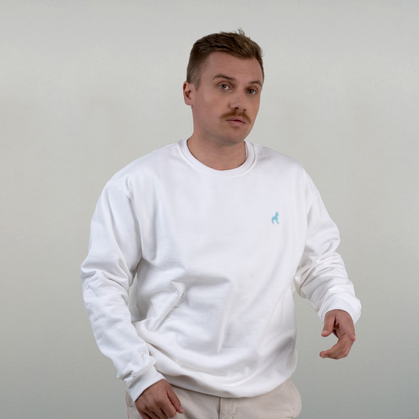 Le sweat Bahamut est vu de face porté par un model masculin.